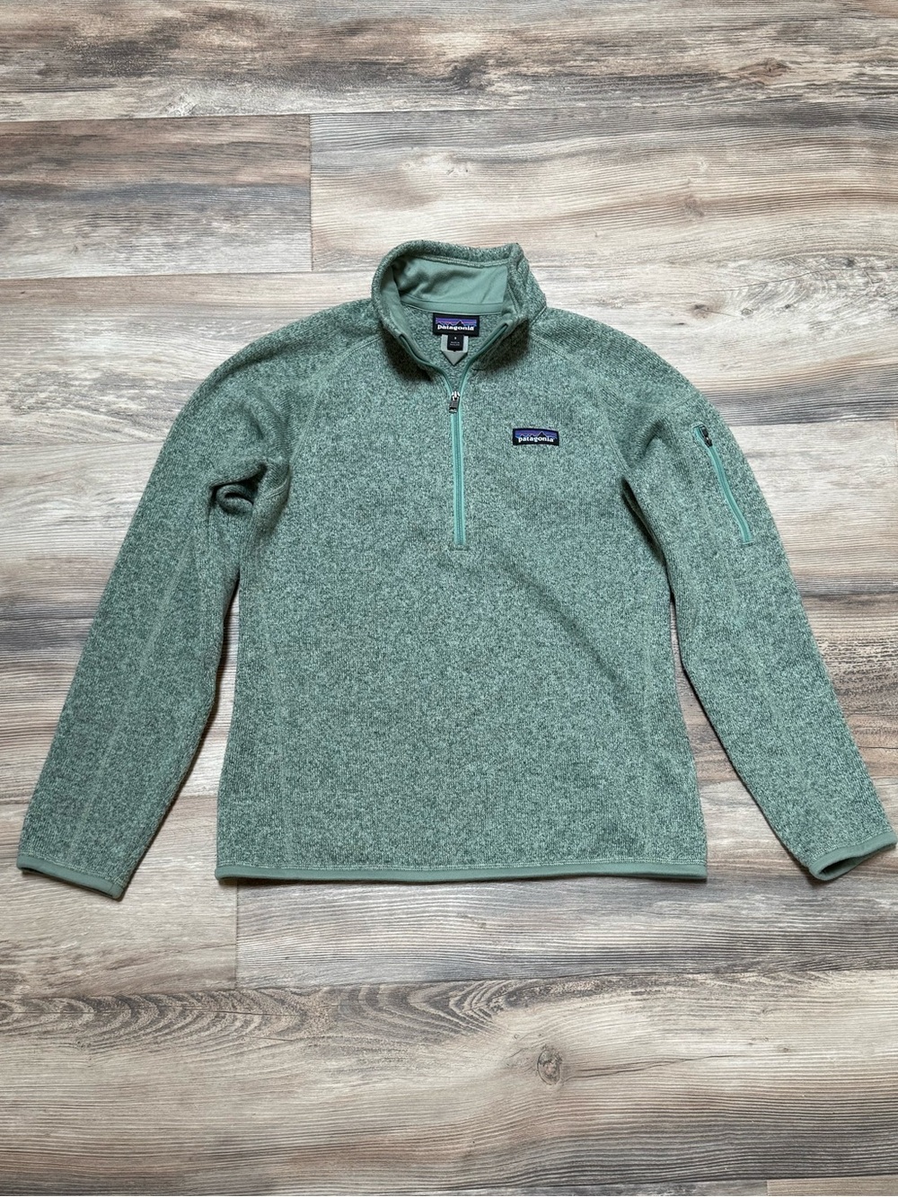 Patagonia Better Sweater 1/4 Zip Fleece Pullover Women’s Small Green Heather
